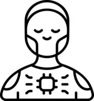 artificiell intelligens ikon symbol vektor bild. illustration av de hjärna robot inlärning mänsklig smart algoritm design bild.