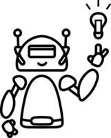 artificiell intelligens ikon symbol vektor bild. illustration av de hjärna robot inlärning mänsklig smart algoritm design bild.