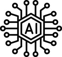 artificiell intelligens ikon symbol vektor bild. illustration av de hjärna robot inlärning mänsklig smart algoritm design bild.