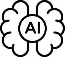 artificiell intelligens ikon symbol vektor bild. illustration av de hjärna robot inlärning mänsklig smart algoritm design bild.