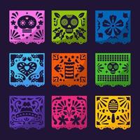 papel picado för festivalens dag av de döda vektor