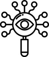 künstlich Intelligenz Symbol Symbol Vektor Bild. Illustration von das Gehirn Roboter Lernen Mensch Clever Algorithmus Design Bild.