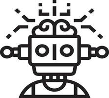 künstlich Intelligenz Symbol Symbol Vektor Bild. Illustration von das Gehirn Roboter Lernen Mensch Clever Algorithmus Design Bild.