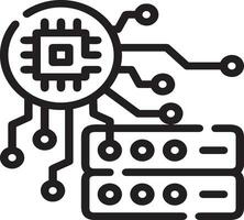 künstlich Intelligenz Symbol Symbol Vektor Bild. Illustration von das Gehirn Roboter Lernen Mensch Clever Algorithmus Design Bild.