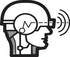 artificiell intelligens ikon symbol vektor bild. illustration av de hjärna robot inlärning mänsklig smart algoritm design bild.