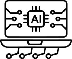 artificiell intelligens ikon symbol vektor bild. illustration av de hjärna robot inlärning mänsklig smart algoritm design bild.