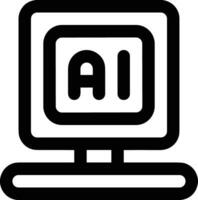 artificiell intelligens ikon symbol vektor bild. illustration av de hjärna robot inlärning mänsklig smart algoritm design bild.