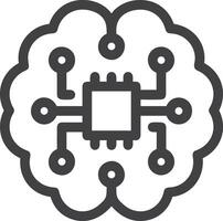 künstlich Intelligenz Symbol Symbol Vektor Bild. Illustration von das Gehirn Roboter Lernen Mensch Clever Algorithmus Design Bild.