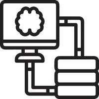 künstlich Intelligenz Symbol Symbol Vektor Bild. Illustration von das Gehirn Roboter Lernen Mensch Clever Algorithmus Design Bild.