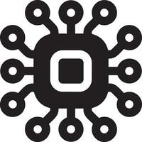 künstlich Intelligenz Symbol Symbol Vektor Bild. Illustration von das Gehirn Roboter Lernen Mensch Clever Algorithmus Design Bild.