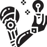 künstlich Intelligenz Symbol Symbol Vektor Bild. Illustration von das Gehirn Roboter Lernen Mensch Clever Algorithmus Design Bild.