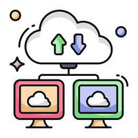 Premium-Download-Symbol der Cloud-Datenübertragung vektor