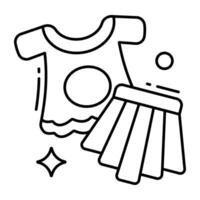 ein eben Design Symbol von Baby Kleid vektor