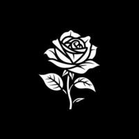 Rose - - schwarz und Weiß isoliert Symbol - - Vektor Illustration