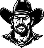 Cowboy, schwarz und Weiß Vektor Illustration