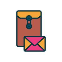 Briefumschlag füllen Farbe Symbol. Vektor Symbol zum Ihre Webseite, Handy, Mobiltelefon, Präsentation, und Logo Design.