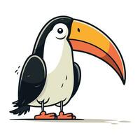 Karikatur Tukan isoliert auf ein Weiß Hintergrund. Vektor Illustration.
