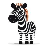 zebra. isolerat på en vit bakgrund. vektor illustration.