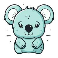 süß Karikatur Koala. Vektor Illustration isoliert auf Weiß Hintergrund.