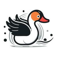 Vektor Illustration von ein Ente. isoliert auf ein Weiß Hintergrund.