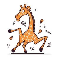 Giraffe. Vektor Illustration im eben linear Stil auf Weiß Hintergrund.