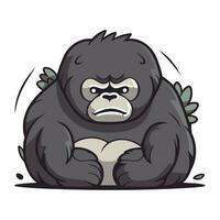gorilla tecknad serie maskot karaktär. vektor illustration.