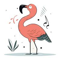 flamingo. hand dragen vektor illustration i klotter stil.