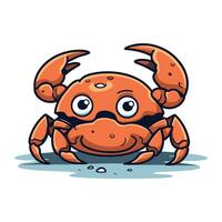 söt tecknad serie krabba isolerat på en vit bakgrund. vektor illustration.