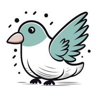 Vektor Illustration von ein süß Karikatur Gekritzel Vogel mit Flügel.