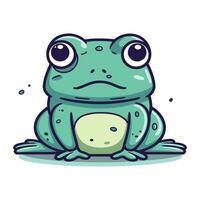 süß Karikatur Frosch. Vektor Illustration. isoliert auf Weiß Hintergrund.