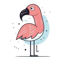 Flamingo. Vektor Illustration von ein Flamingo im eben Stil.