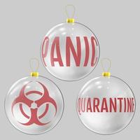 Weihnachtskugel aus Glas, die der Coronavirus-Pandemie gewidmet ist vektor