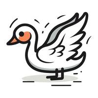 fliegend Schwan Vogel Symbol. Karikatur Illustration von fliegend Schwan Vogel Vektor Symbol zum Netz Design