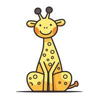 süß Karikatur Giraffe. Vektor Illustration isoliert auf Weiß Hintergrund.