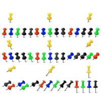 Set realistischer Push-Pins in verschiedenen Farben. Reißnägel vektor