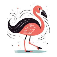 Flamingo. Vektor Illustration im eben Stil. isoliert auf Weiß Hintergrund.