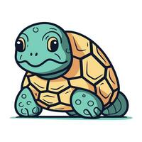 süß Karikatur Schildkröte. Vektor Illustration isoliert auf ein Weiß Hintergrund.