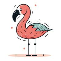 flamingo klotter. vektor illustration i tecknad serie stil.