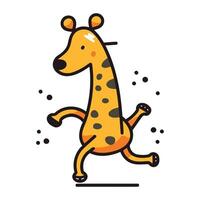 süß Karikatur Giraffe Betrieb. Vektor Illustration von Tier Charakter.