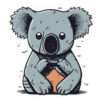 süß Koala. Vektor Illustration von ein Karikatur Koala tragen.