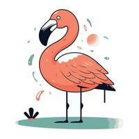 flamingo vektor illustration. söt tecknad serie flamingo. vektor illustration