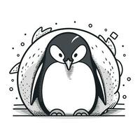 söt pingvin. vektor illustration i klotter stil.
