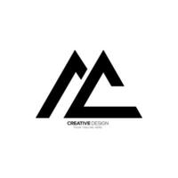 Brief mc mit Berg gestalten kreativ abstrakt Monogramm Logo Design Idee vektor