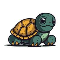 süß Karikatur Schildkröte. Vektor Illustration isoliert auf ein Weiß Hintergrund.