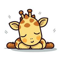 süß Giraffe Karikatur Maskottchen Charakter Vektor Illustration.