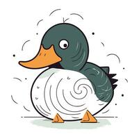 Ente. Vektor Illustration von ein süß Ente auf ein Weiß Hintergrund.