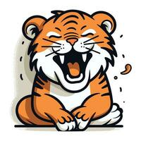 Vektor Illustration von ein Tiger. isoliert auf ein Weiß Hintergrund.