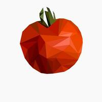 polygonal frukt eller grönsak. tomat triangel illustration stil. design ikon konst vektor