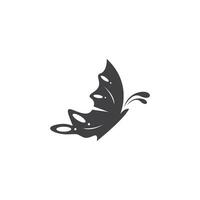 schwarz Silhouette Schmetterling Symbol und Symbol Vorlage Vektor