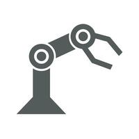 eben Vektor Roboter Arm Symbol Symbol Zeichen zum Handy, Mobiltelefon Konzept und Netz Apps Design.